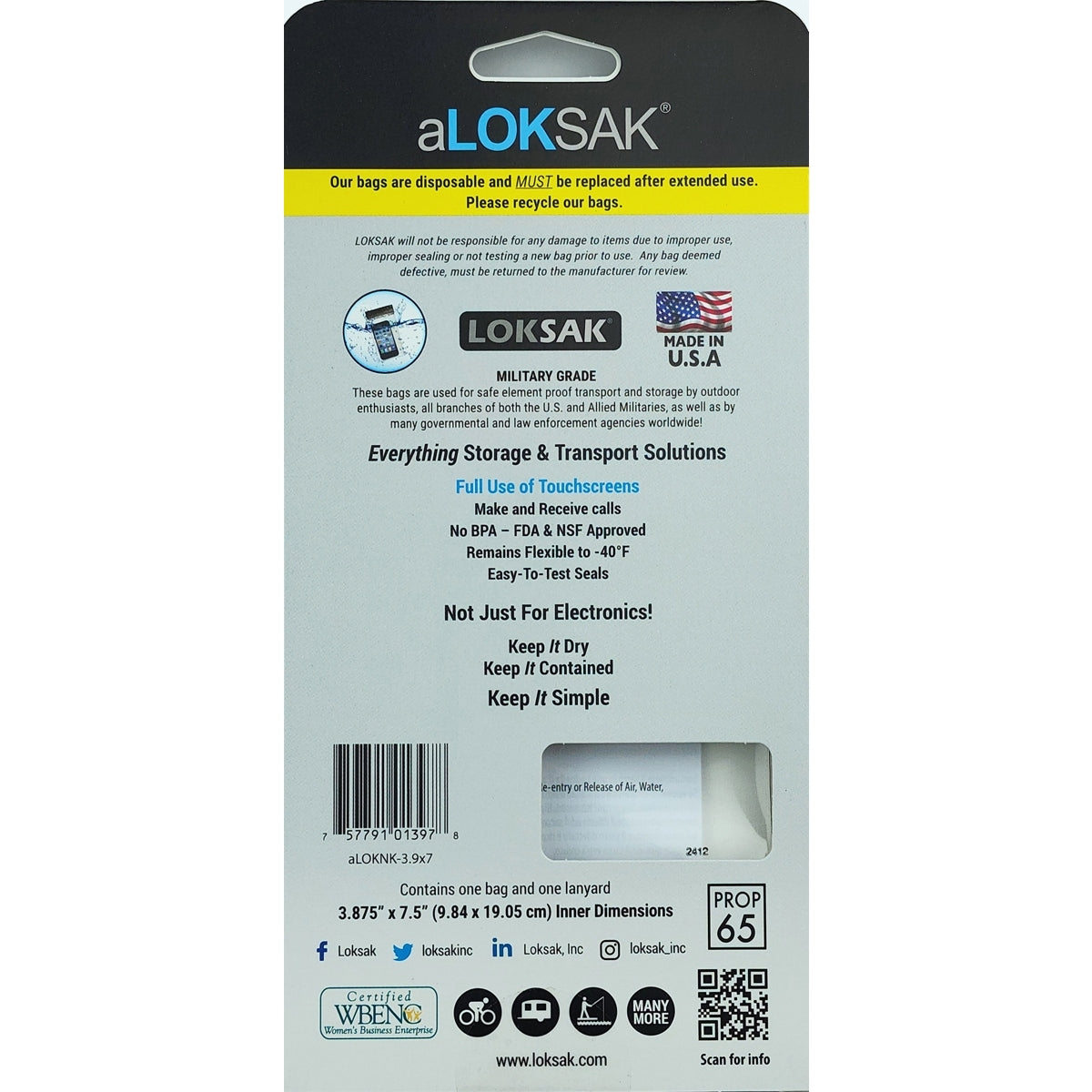 aLOKSAK Phone Caddy/Water & Air Tight